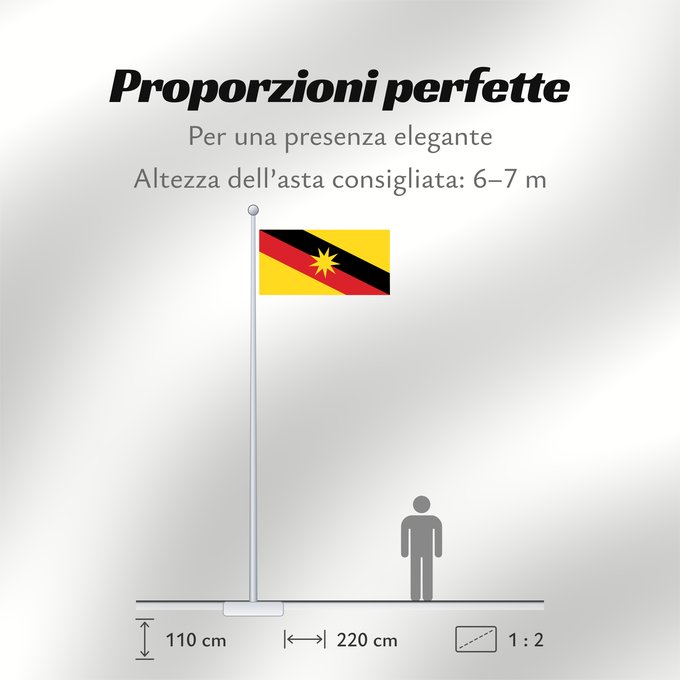 Proporzioni della bandiera: Sarawak Malaysian state of Sarawak Sarawak