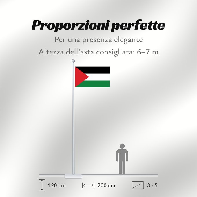 Proporzioni della bandiera: Palestine	State of Palestine	L’État de Palestine	Estado de Palestina	Palästina	Palestina	علم فلسطين	ফিলিস্তিনের পতাকা	Palestino	Dari Negara Palestina	Флаг Государства Палестина