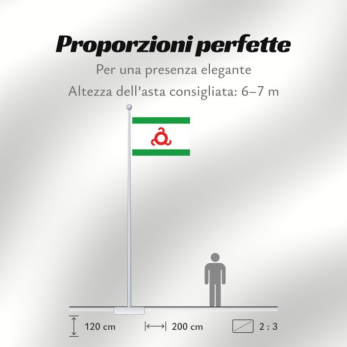 Proporzioni della bandiera: Ingushetia	Republic of Ingushetia	Inguschetien	Inguscezia	Флаг Ингушетии
