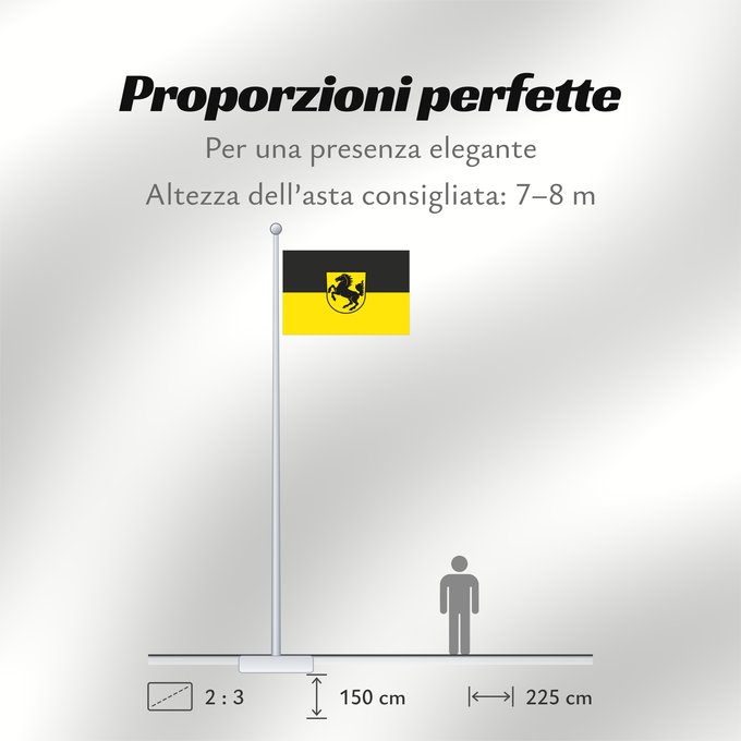 Proporzioni della bandiera: Stuttgart, Landeshauptstadt (Region Stuttgart)