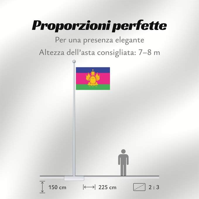 Proporzioni della bandiera: Krasnodar Krai	Krasnodar Krai 	Kraï de Krasnodar	Krai de Krasnodar	Krasnodar krai	Kraj di Krasnodar