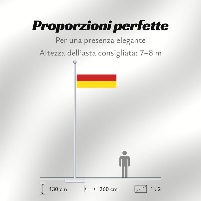 Proporzioni della bandiera: North Ossetia	Republic of North Ossetia-Alania	North Ossetia-Alania	North Osetia-Alania	North Ossetia-Alania 	Nord-Alania	Цӕгат Ирыстоны тырыса	Флаг Северной Осетии