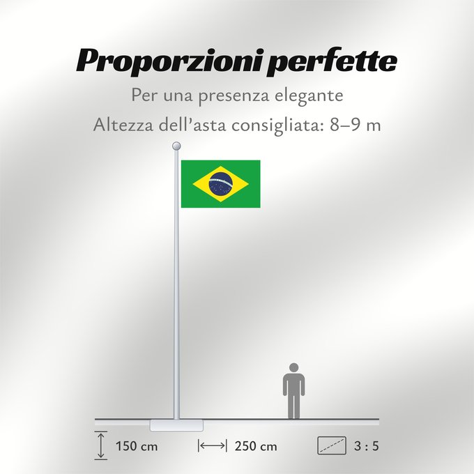 Proporzioni della bandiera: Brazil	Brésil	Brasil	Brasilien	Brasile