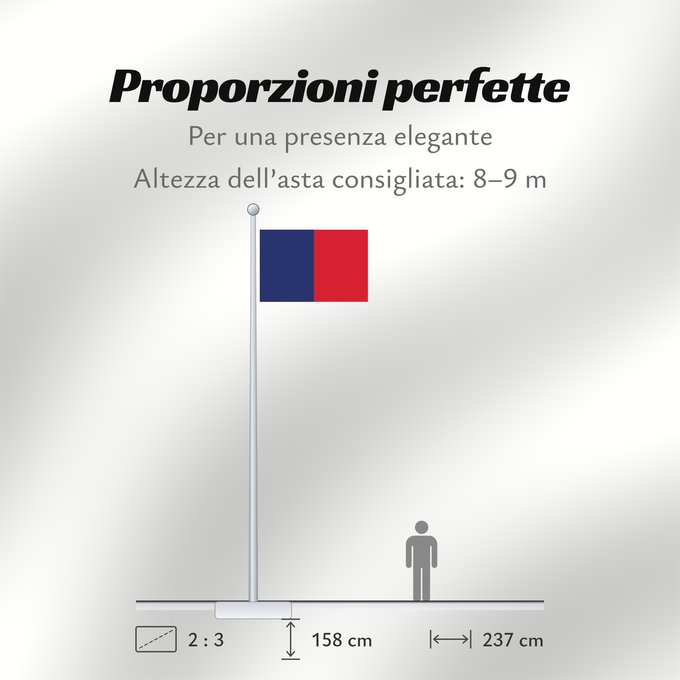 Proporzioni della bandiera: Cagliari	Bandèra de Castéddu