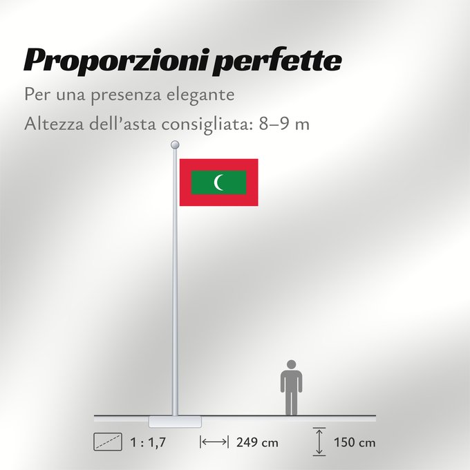 Proporzioni della bandiera: Maldives Maldivas Malediven Maldive Maldiven Das Maldivas ދިވެހިރާއްޖޭގެ ދިދަ La Maldivoj Флаг Мальдив Maldivov Maldivernas ธงชาติ ประเทศมัลดีฟ