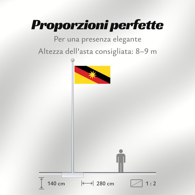 Proporzioni della bandiera: Sarawak Malaysian state of Sarawak Sarawak