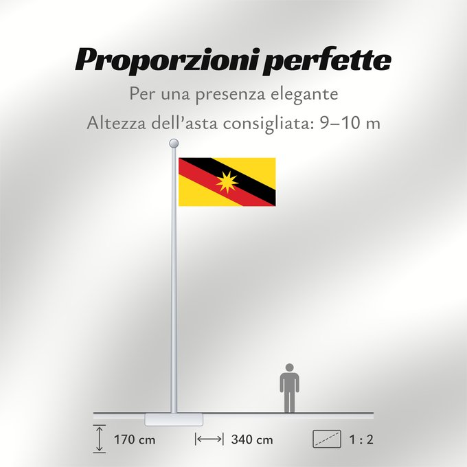 Proporzioni della bandiera: Sarawak	Malaysian state of Sarawak	Sarawak 