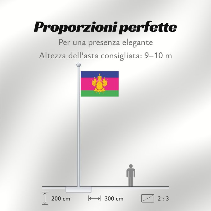 Proporzioni della bandiera: Krasnodar Krai Krasnodar Krai Kraï de Krasnodar Krai de Krasnodar Krasnodar krai Kraj di Krasnodar