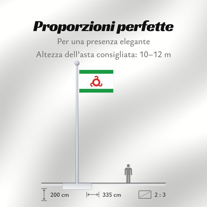 Proporzioni della bandiera: Ingushetia	Republic of Ingushetia	Inguschetien	Inguscezia	Флаг Ингушетии
