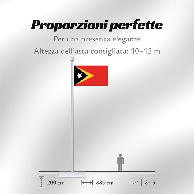 Proporzioni della bandiera: East Timor	Timor-Leste  East Timor	Timor oriental	Timor Oriental	Osttimor	Timor Est	Timor-Leste  Oost-Timor	Timor-Leste	علم تيمور الشرقية	তিমুর লেস্তের জাতীয় পতাকা	Timor Leste	Флаг Восточного Тимора	Östtimors	Timór Lorosa e nian