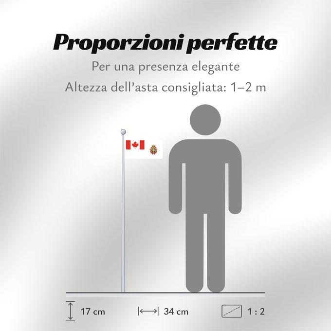Proporzioni della bandiera: Canadian Forces	Joint service flag of the Canadian Forces	Drapeau de service interarmées des Forces canadiennes	Bandera de servicio conjunto de las Fuerzas Canadienses	Gemeinsame Dienstflagge der kanadischen Streitkräfte	Bandiera di servizio congiunto del
