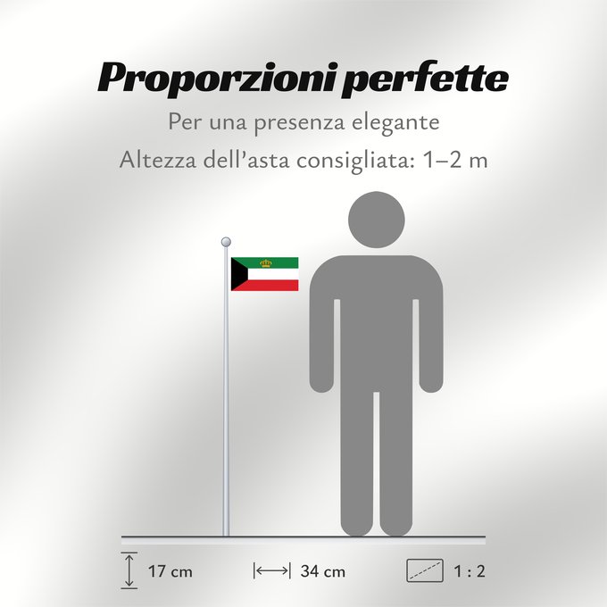 Proporzioni della bandiera: Standard of the Emir of Kuwait Étendard de l'Émir du Koweït Estandarte del Emir de Kuwait Standarte des Emirs von Kuwait Stendardo dell'Emir del Kuwait