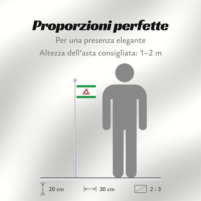 Proporzioni della bandiera: Ingushetia	Republic of Ingushetia	Inguschetien	Inguscezia	Флаг Ингушетии