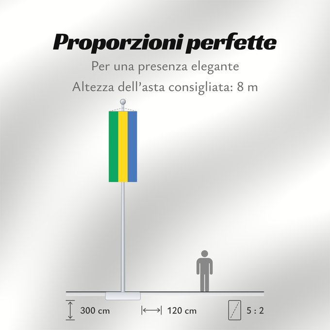 Proporzioni della bandiera: Gabon Gabón Gabun Gabão علم جمهوريةالغابون Banniel Gabon Gabons Gabono Gabongo bandera پرچم گابن Drapél du Gabon Dalapo ya Ngabu Bɛndɛ́lɛ ya Gabɔ́ Bendêre tî Gaböon