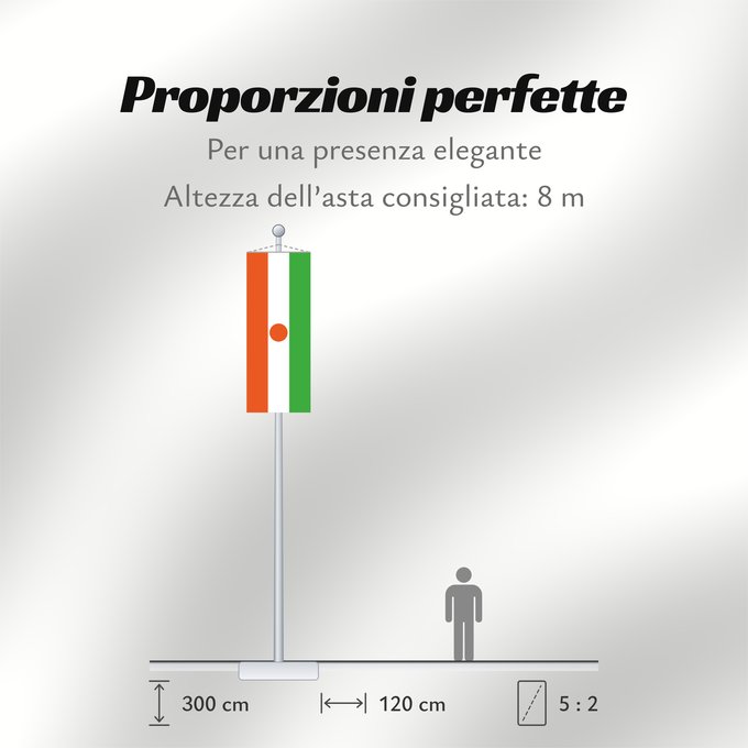 Proporzioni della bandiera: Niger	Niger  7 6	Níger	Niger  breedte-hoogteverhouding 7 6	Флаг Нігера  7 6	Niĝero  7 6	Nigerin lippu  7 6	Флаг Нигера  7 6	Nigra  7 6