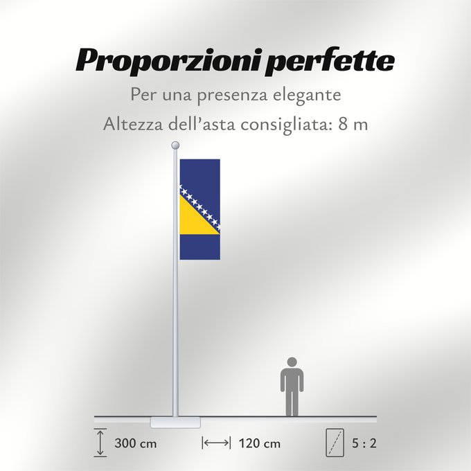 Proporzioni della bandiera: Bosnia and Herzegovina	Bosnie-Herzégovine	Bosnia y Herzegovina	Bosnien und Herzegowina	Bosnia-Erzegovina	Bosnië en Herzegovina	Bośni i Hercegowiny	علم البوسنة والهرسك	Bosne i Hercegovine	Bosny a Hercegoviny	Боснꙑ ꙁнамѧ / Ⰱⱁⱄⱀⱏⰺ ⰸⱀⰰⰿⱔ	Bosnien-Hercegovinas	