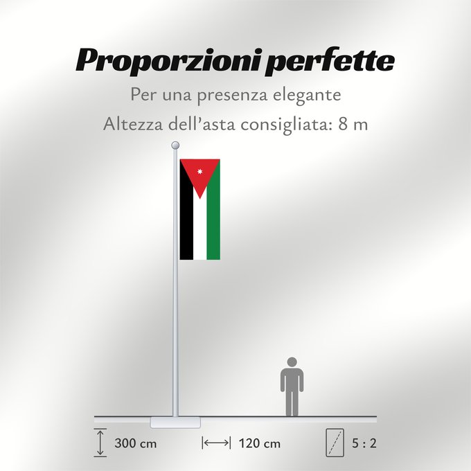 Proporzioni della bandiera: Jordan	Jordanie	Jordania	Jordanien	Giordania	Jordanië	علم الأردن	Jordanio	Iordaniei	Флаг Иордании	Jordanije	Ürdün