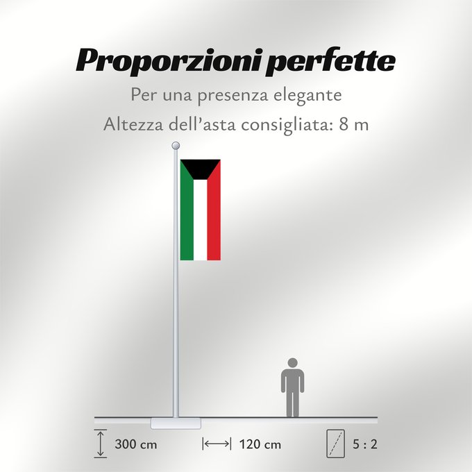 Proporzioni della bandiera: Kuwait	Koweït	Kuwaitlabel QS Les
