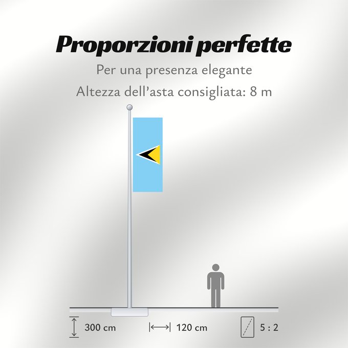 Proporzioni della bandiera: Saint Lucia Sainte-Lucie Santa Lucía Saint Lucias St. Lucia Santa Llucía Sent Lisi სენტ-ლუსიას დროშა Sen Lusia Флаг Сент-Люсии Saint Lucije