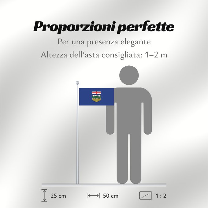 Proporzioni della bandiera: Alberta L Alberta Banniel proviñs Alberta