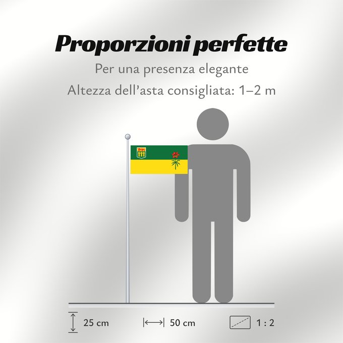 Proporzioni della bandiera: Saskatchewan	Banniel proviñs Saskatchewan, Kanada