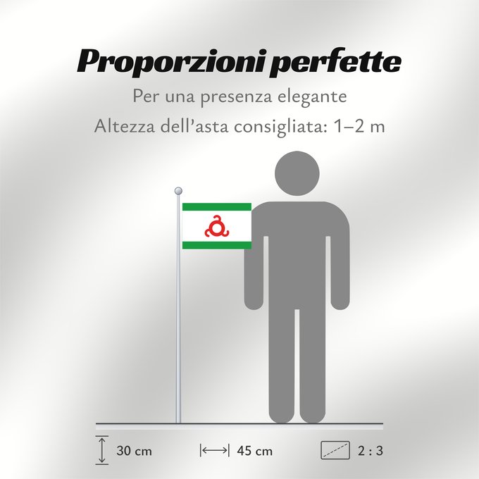 Proporzioni della bandiera: Ingushetia	Republic of Ingushetia	Inguschetien	Inguscezia	Флаг Ингушетии