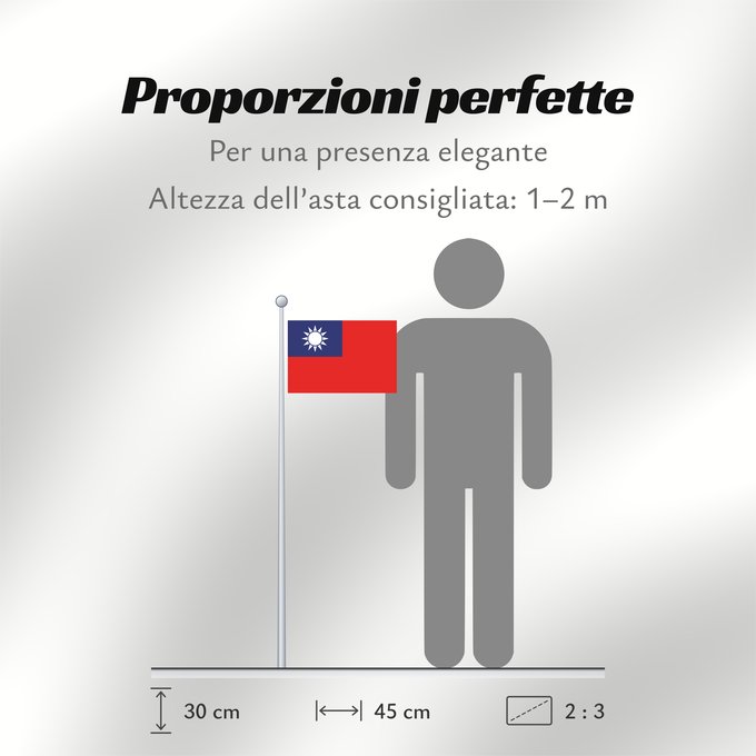 Proporzioni della bandiera: Republic of China	Republic of China  Taiwan	République de Chine	República de China	Republik China  Taiwan	Repubblica di Cina	Republiek China	República da China	Republiki Chińskiej	Lýðveldi Postaulín Flagg	علم جمهورية الصين الوطنية	ཀྲུང་ཧྭ་དམངས་ཁབ དང་ལྕོག	