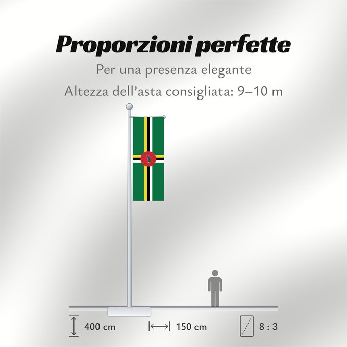 Proporzioni della bandiera: Dominica Dominique Dominica lipp Dominican ドミニカ国の国旗 Флаг Доминики Dominike Dominicas