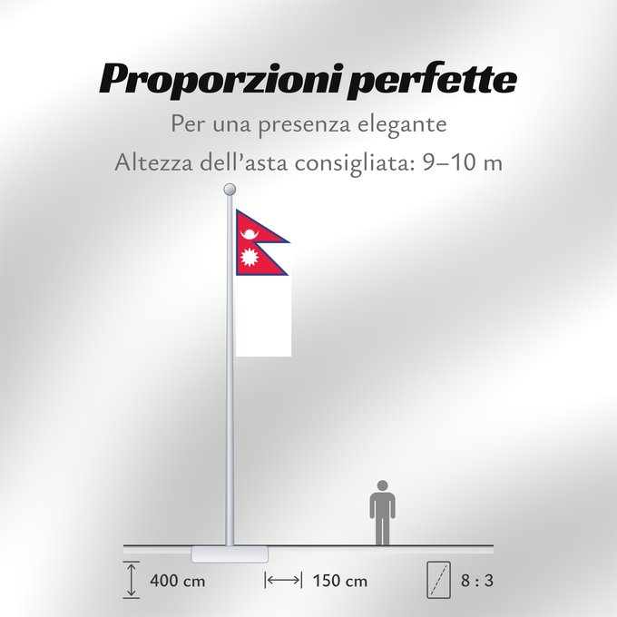 Proporzioni della bandiera: Nepal	Népal	علم نيبال	নেপালের জাতীয় পতাকা	নেপালর ফিরালহান	Banniel Nepal	Nepala	Nepálská vlajka	Σημαία του Νεπάλ	Nepalo	Nepali lipp	Nepalgo bandera	Nepalin	नेपाल का ध्वज	Nepál	ネパールの国旗	Nepālas	Знаме на Непал	Nepals flagg	नेपालको झण्डा	Det nepalske flagget	