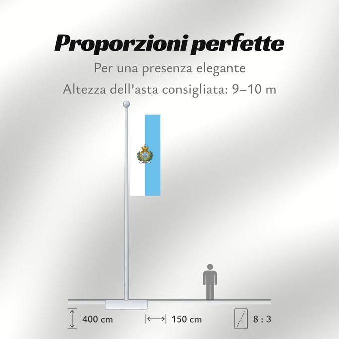 Proporzioni della bandiera: San Marino  civil	San Marino	Saint-Marin