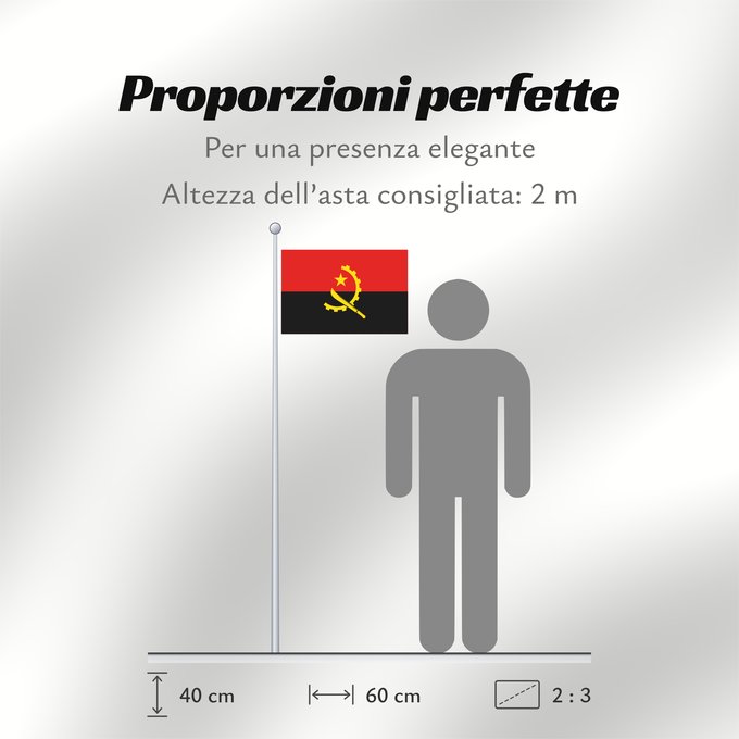 Proporzioni della bandiera: Angola Dell Angola የአንጎላ ሰንደቅ ዓላማ علم أنغولا Angoly Σημαία της Αγκόλας پرچم آنگولا Angolan अंगोला ध्वज Bandel a Ngola Ala Angolayê Bɛndɛ́lɛ ya Angola Sainan i Angola Angolei Флаг Анголы Angole Angoola Seboko ye Angola Angolas அங்கோலா கொடி Mujeko ya Angola