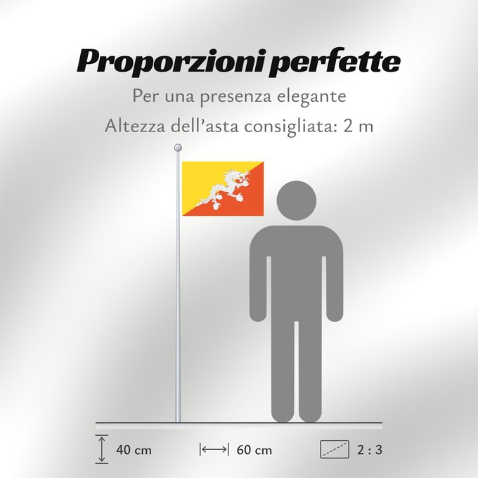 Proporzioni della bandiera: Bhutan Bhoutan Bután Butão علم بوتان ভূটানের পতাকা ཧྥ་རན་ས་ཀྱི་དར་ཆ། Bhutani lipp Bhutanin Watawat ng Bhutan भूटान का ध्वज Флаг Бутана Butana Bhutans Bhutanu ธงชาติ ประเทศภูฏาน