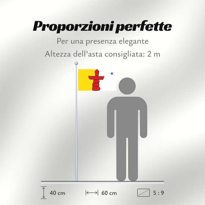 Proporzioni della bandiera: Nunavut Banniel tiriad Nunavut, Kanada ᓄᓇᕘᑉ ᓴᐃᒻᒪᑎ