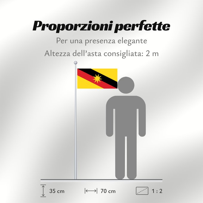 Proporzioni della bandiera: Sarawak	Malaysian state of Sarawak	Sarawak 