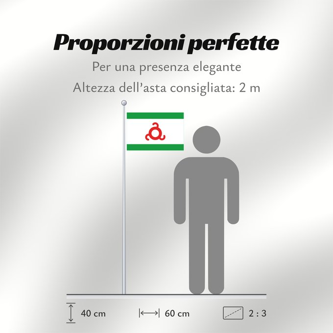 Proporzioni della bandiera: Ingushetia	Republic of Ingushetia	Inguschetien	Inguscezia	Флаг Ингушетии