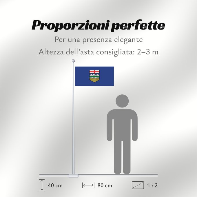 Proporzioni della bandiera: Alberta L Alberta Banniel proviñs Alberta