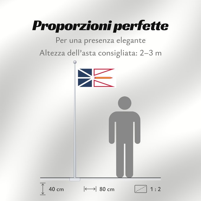 Proporzioni della bandiera: Newfoundland and Labrador Terre-Neuve-et-Labrador Terranova y Labrador Neufundland und Labrador Terranova Banniel Douar-Nevez ha Labrador