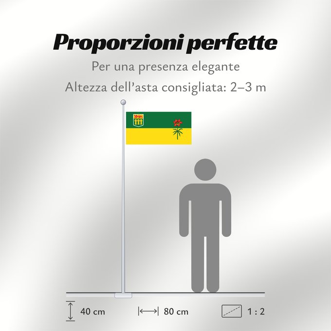 Proporzioni della bandiera: Saskatchewan	Banniel proviñs Saskatchewan, Kanada