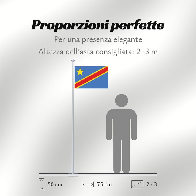 Proporzioni della bandiera: Democratic Republic of the Congo	The national flag of the Democratic Republic of the Congo	La République démocratique du Congo	Rep. Dem. del Congo	Demokratischen Republik Kongo	Repubblica Democratica del Congo	Democratische Republiek Congo	علم جمهورية الك