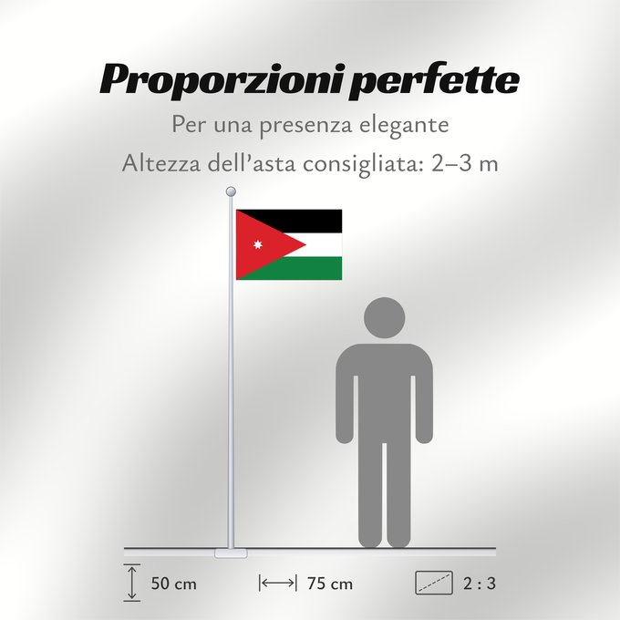 Proporzioni della bandiera: Jordan Jordanie Jordania Jordanien Giordania Jordanië علم الأردن Jordanio Iordaniei Флаг Иордании Jordanije Ürdün