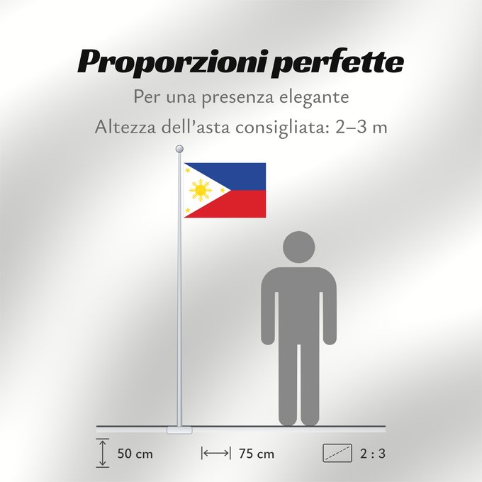 Proporzioni della bandiera: Philippines	The national flag of the Philippines	Filipinas	Philippinen	Filippine	Filipijnen	علم فلبين	An nasyunal na bandera kan Filipinas	ফিলিপাইনের জাতীয় পতাকা	Ang nasodnong bandera sa Pilipinas	La nacia flago de la Filipinoj	Wagayway ti Filipinas	フィリピ