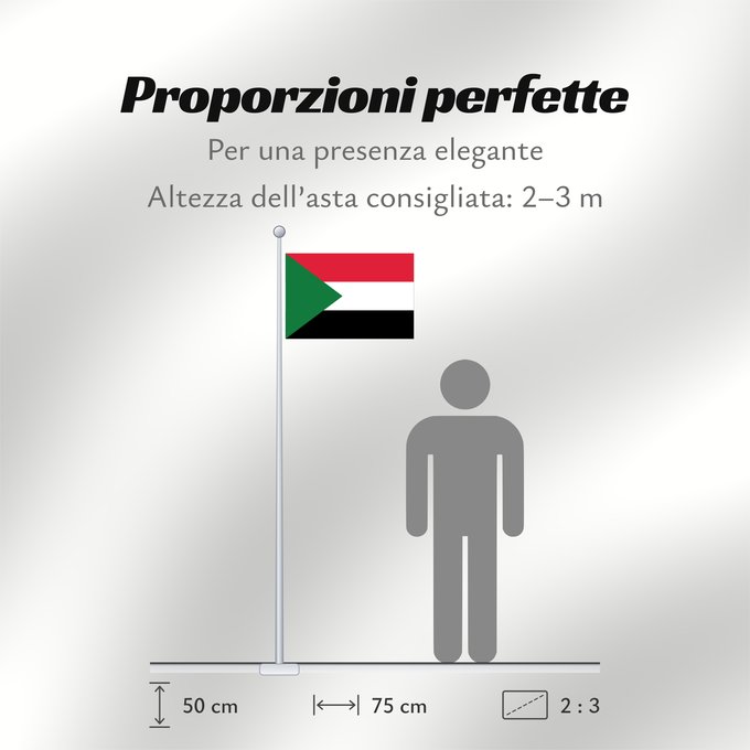 Proporzioni della bandiera: Sudan Soudan Sudán Soedan علم السودان Sudans