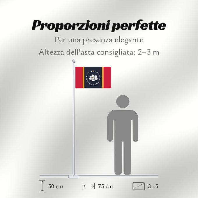Proporzioni della bandiera: Mississippi	U	 Mississippi	Misisipi o Misisipí