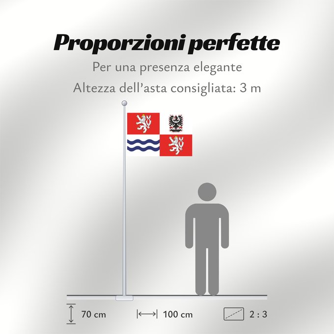 Proporzioni della bandiera: Central Bohemian Region	Région de Bohême centrale	Región de Bohemia Central	Mittelböhmische Region