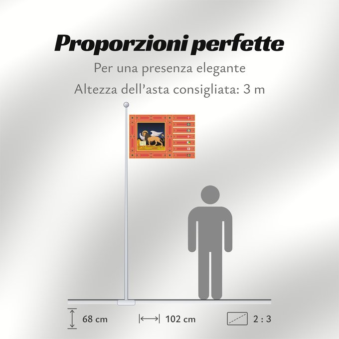 Proporzioni della bandiera: Veneto	Vector flag of Veneto	région de la Vénétie	Véneto	Venetien	Vettoriale del Veneto