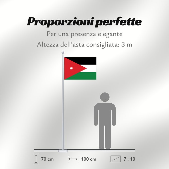 Proporzioni della bandiera: Jordan Jordanie Jordania Jordanien Giordania Jordanië علم الأردن Jordanio Iordaniei Флаг Иордании Jordanije Ürdün