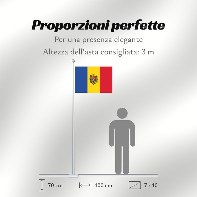 Proporzioni della bandiera: Moldova Moldavie Moldavia Moldawien (Republik Moldau)
