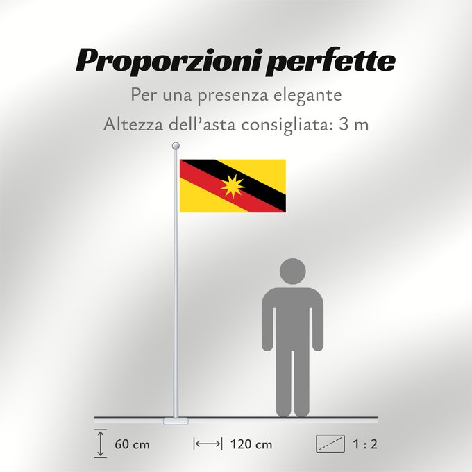 Proporzioni della bandiera: Sarawak Malaysian state of Sarawak Sarawak