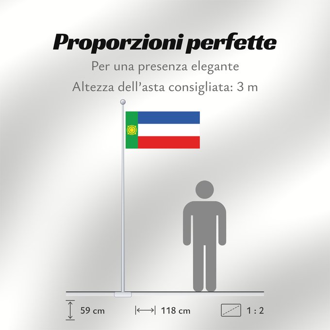 Proporzioni della bandiera: Khakassia	Khakassia since 2003. Drawn by Fibonacci	 Khakassie ou République de Khakassie	Jakasia desde el 2003. Hecha por Fibonacci	Chakassien