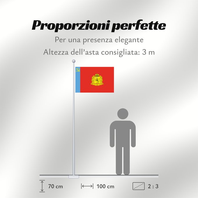 Proporzioni della bandiera: Vladimir Oblast	L Oblast de Vladimir	Óblast de Vladímir	Oblast Wladimir	Oblast 'di Vladimir	Vladimirin alueen	Флаг Владимирской области